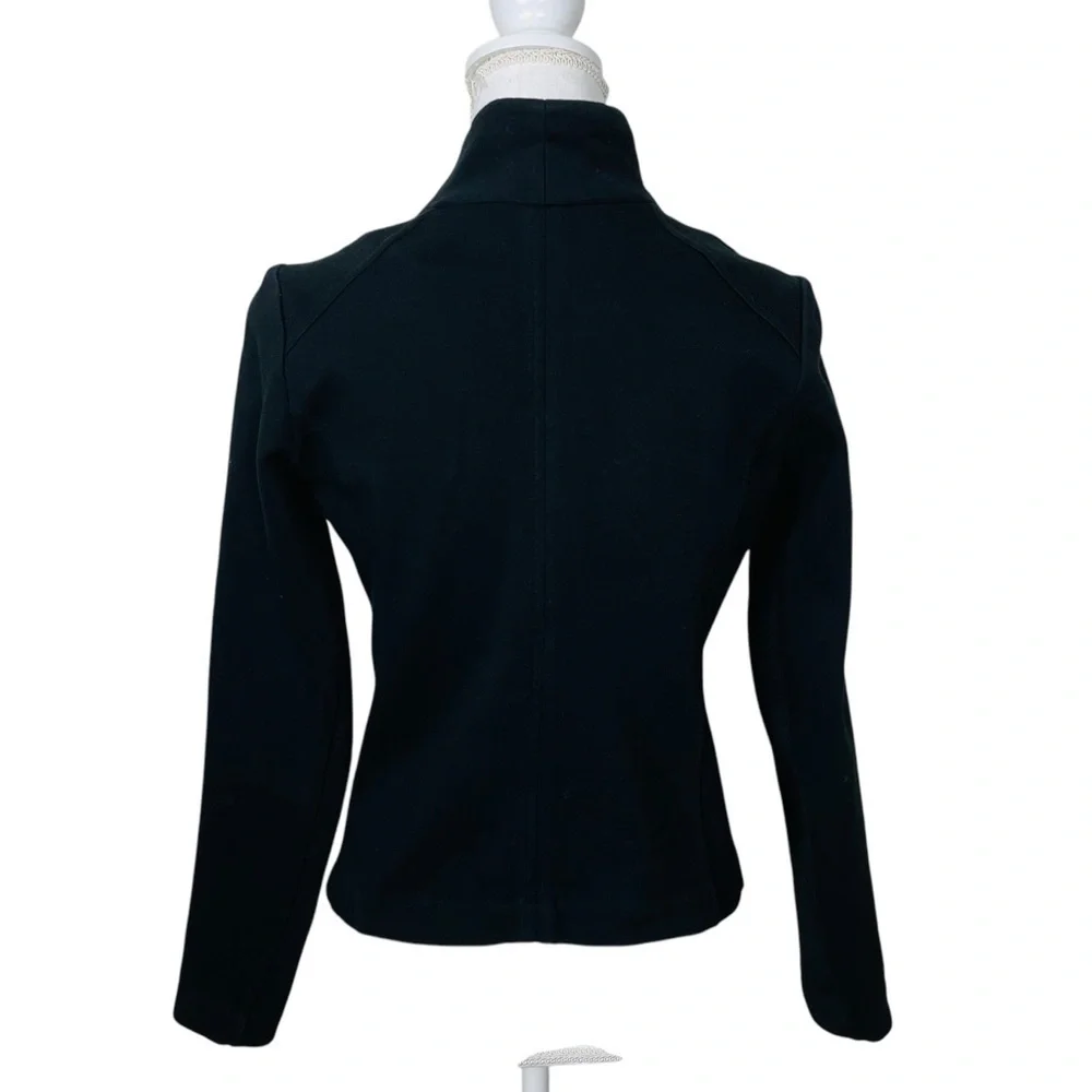 Vince Scuba Black Knit Moto Jacket Size Small - Picture 10 of 12